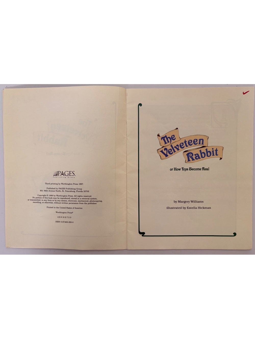 The Velveteen Rabbit- printed 1997 - Picture 4 of 5